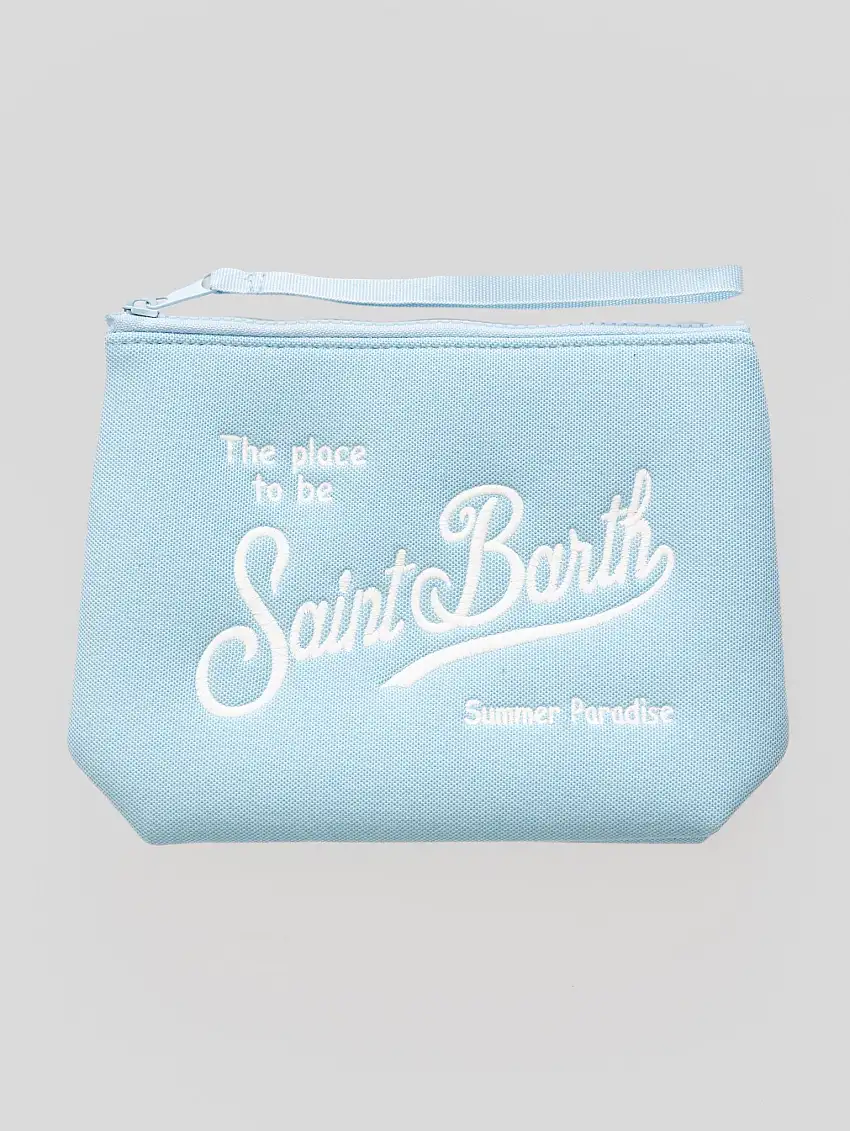 Pochette in Neoprene Piquet Blu