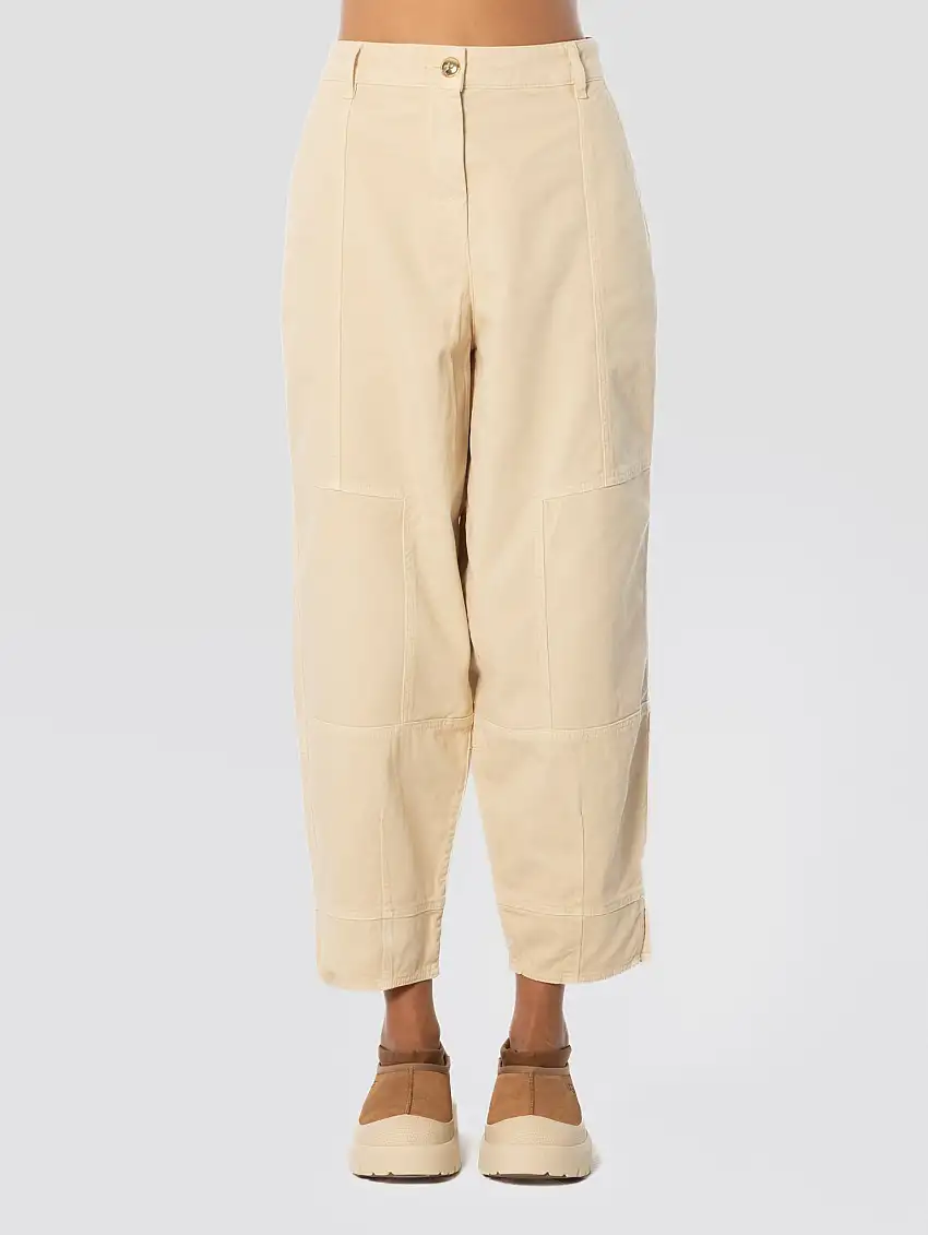 Pantaloni con Gamba Palloncino Sabbia