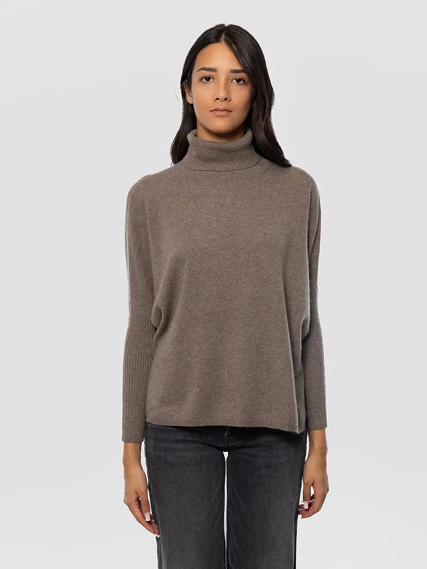 Maglia Collo Alto in Cashmere Visone