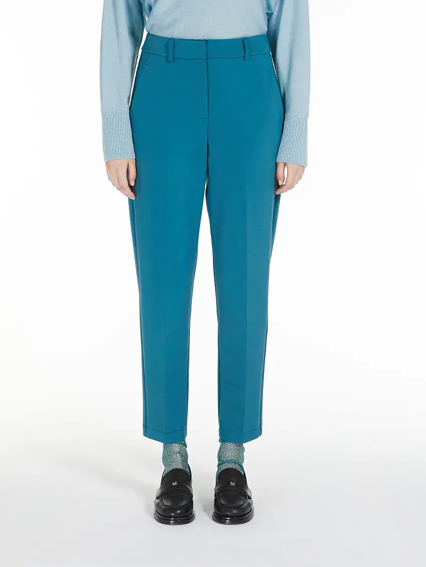 Pantaloni in Jersey Petrolio