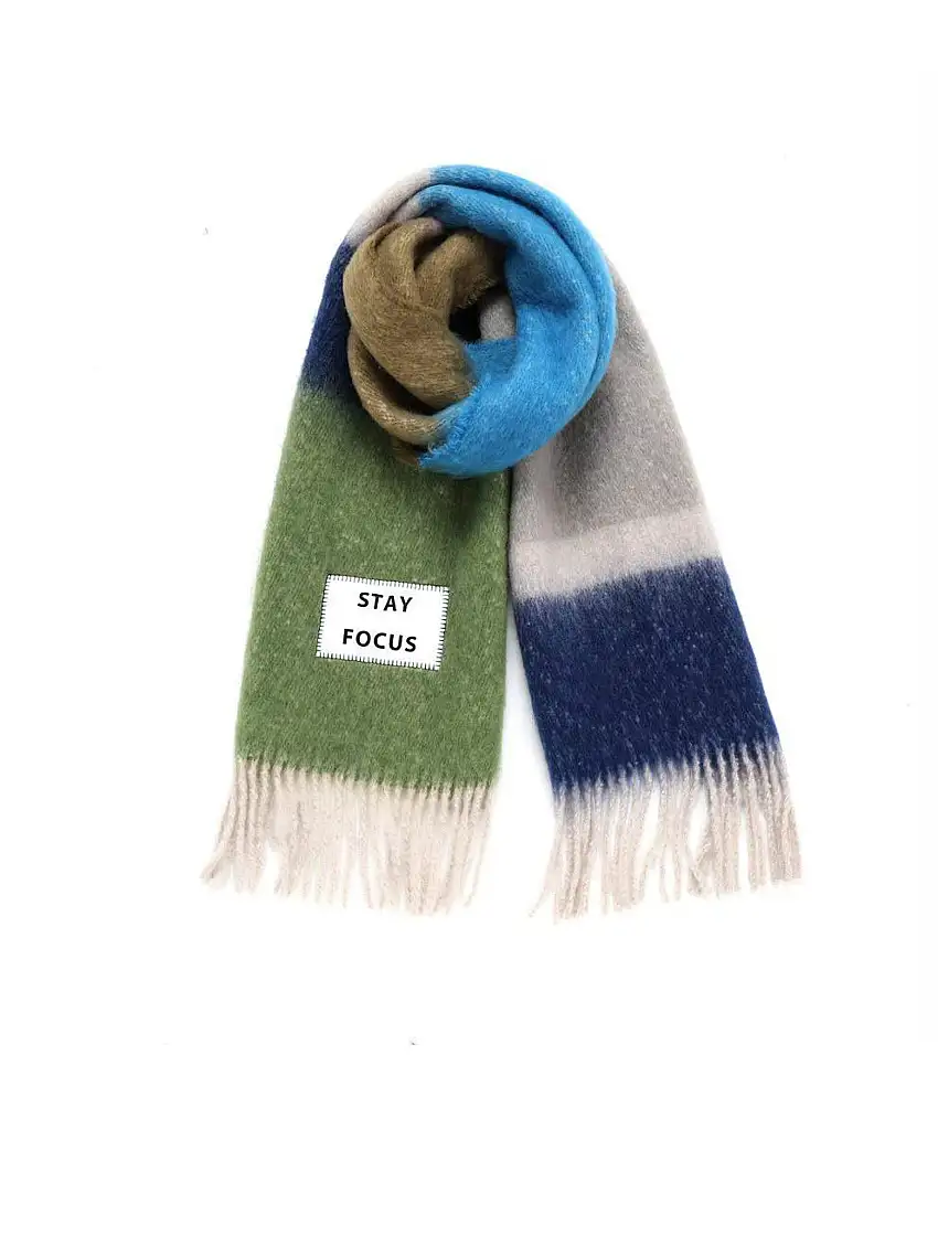 Maxi Sciarpa Stay Focus Verde