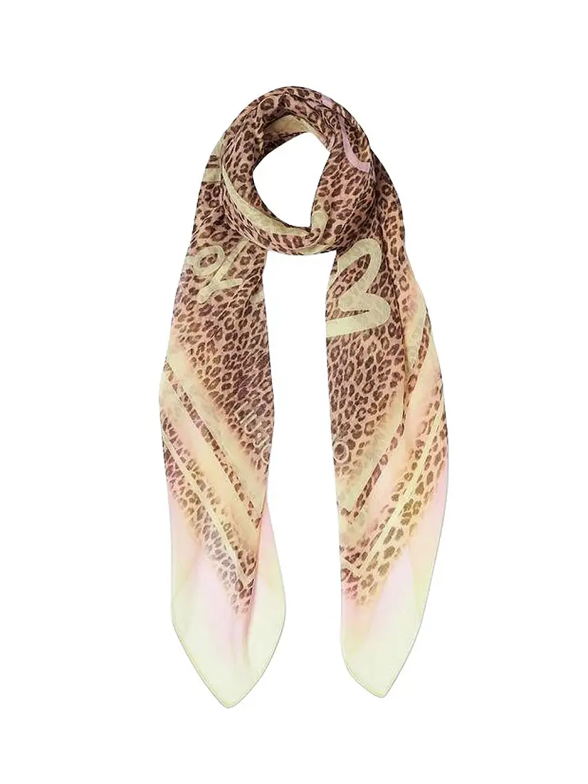 Liu Jo Women's Scarf - Animal Print Scarf - Yellow