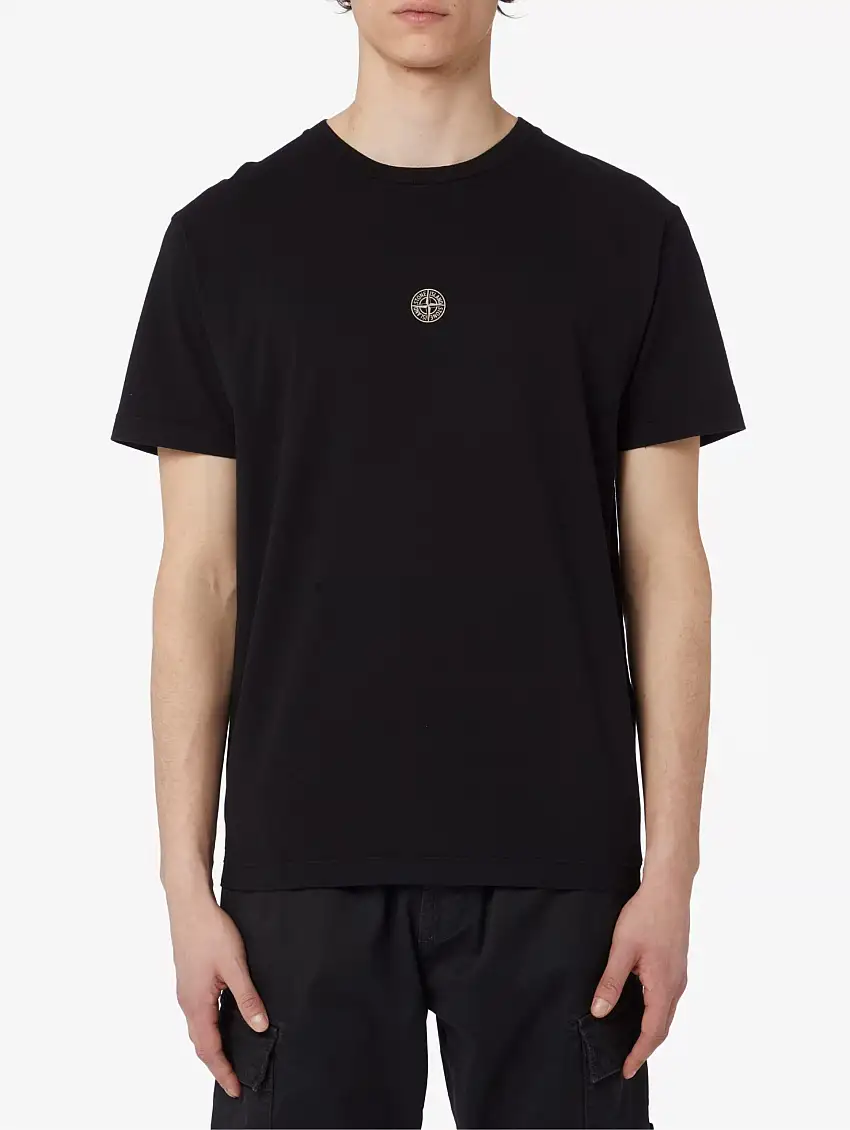 T-shirt con Stampa Lettering One Nero