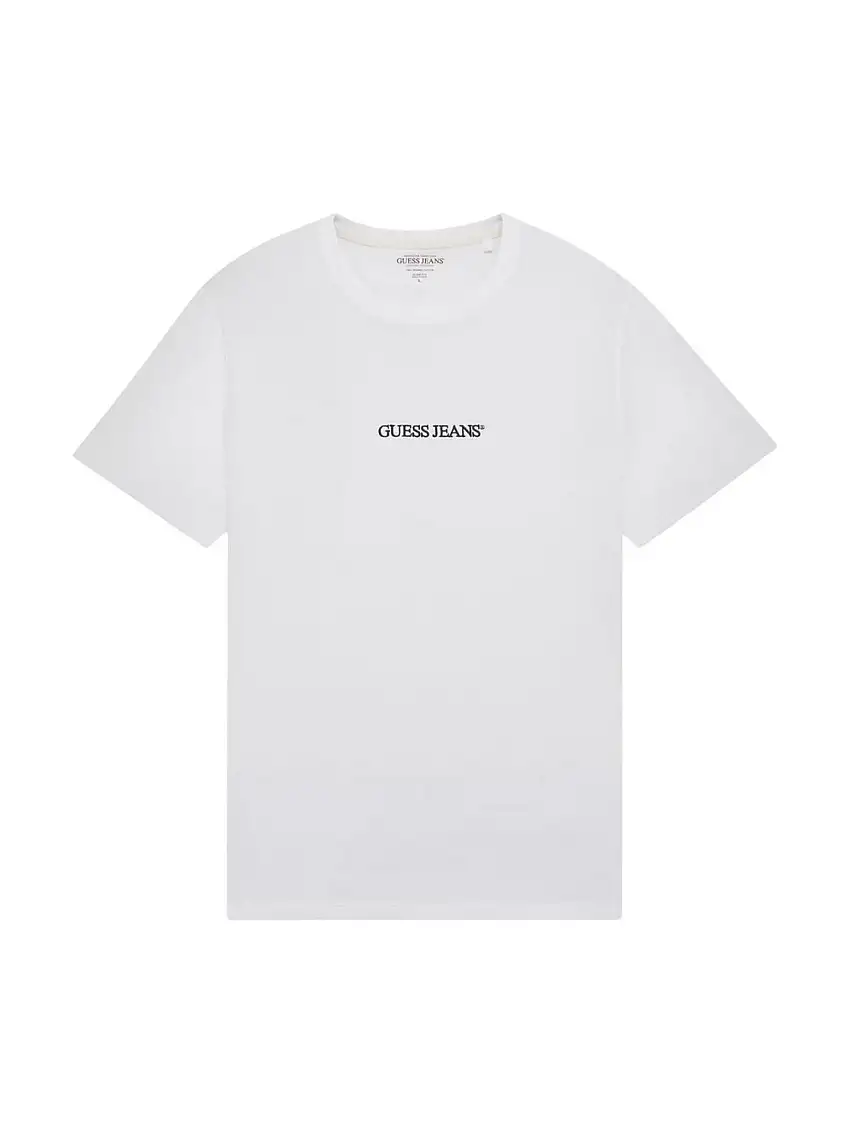 GUESS Men's T-shirt GJ SS CN SLIM LOGO EMBRO TEE M4YI52 K8HM0 G011 White
