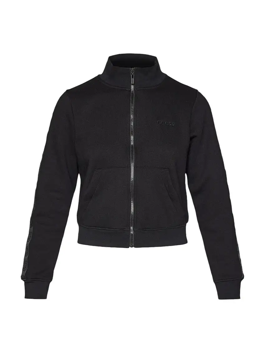 GUESS Women's Sweatshirt STACIE FULL ZIP SWEATSHIRT V4BQ01 KC5O0 JBLK Black