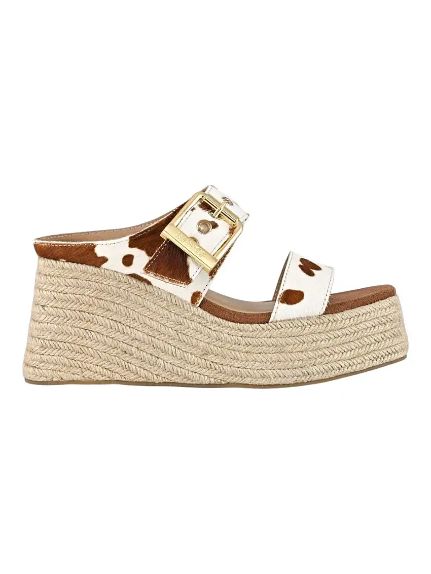 COLORS OF CALIFORNIA Sandal Woman jute wedge sandal in pony hair HC.MALIBU04 COW COW