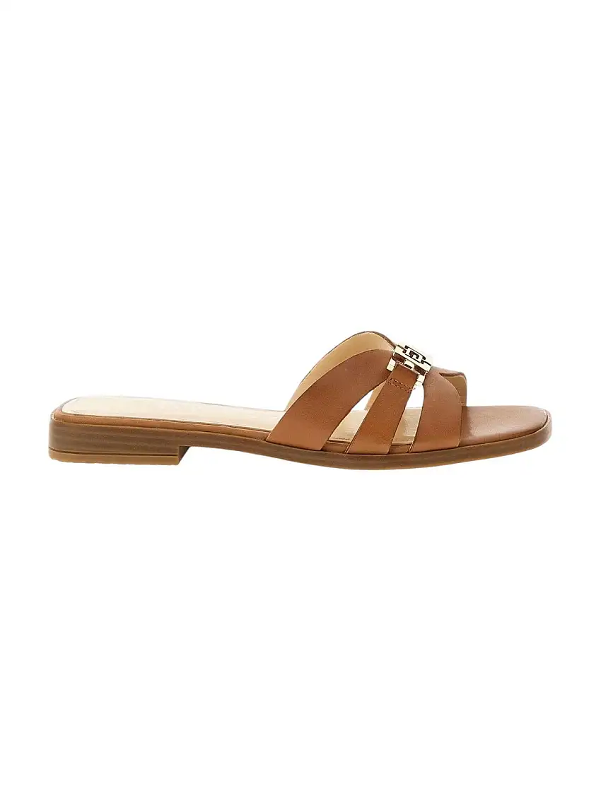 GUESS Women's Sandal REALLA FLJRLL LEA19 TAN Brown