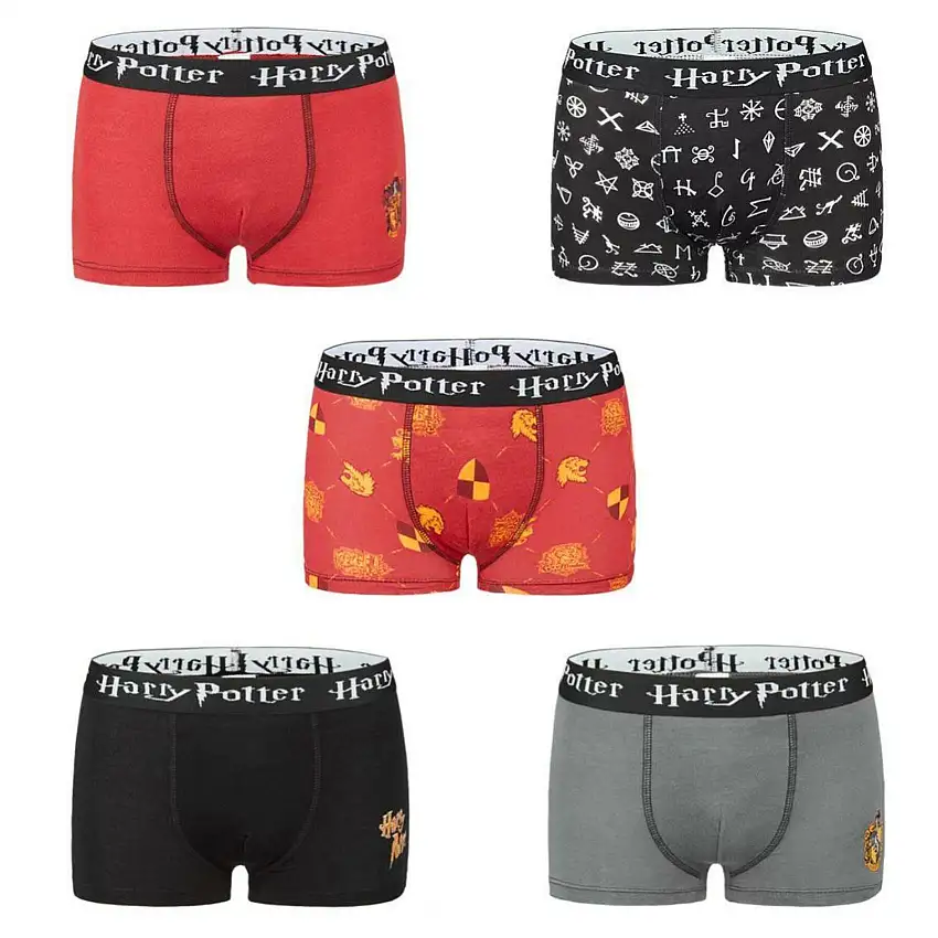 Boxer con stampa per bambini Harry Potter (x5)
