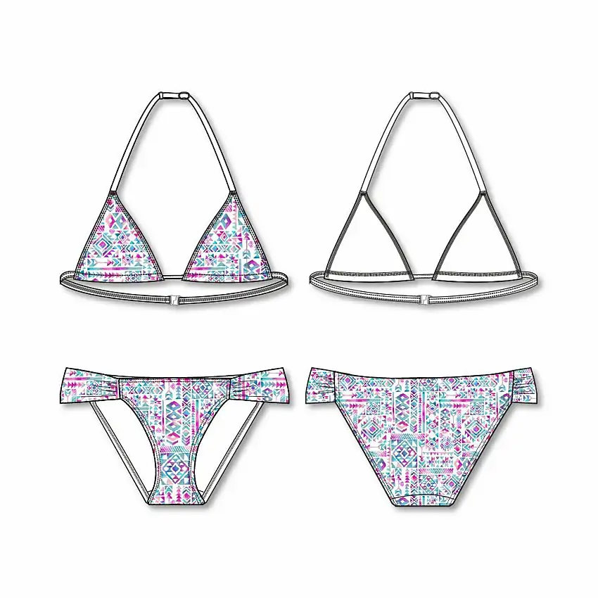 Costume da bagno 2 pezzi bambina a triangolo geo Freegun