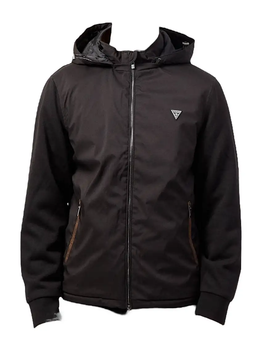 GUESS Men's Knitted Windbreaker Jacket M4YL27 WEDJ0 JBLK Black