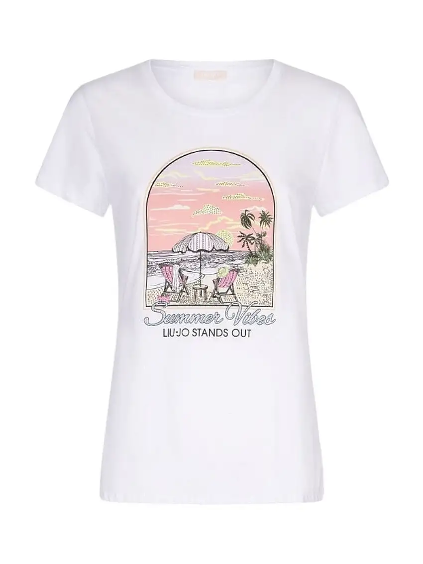 LIU JO WHITE Women's T-shirt WA5478J6410 M9641 White