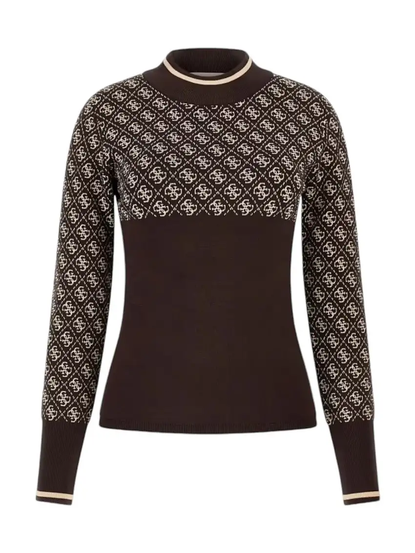 GUESS Women's Sweater LISE 4G LS SWEATER W3BR81 Z37K0 FN0T Brown