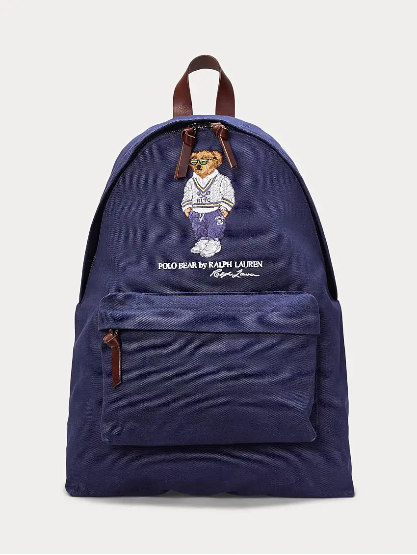 Zaino in Cotone con Polo Bear Blu Navy
